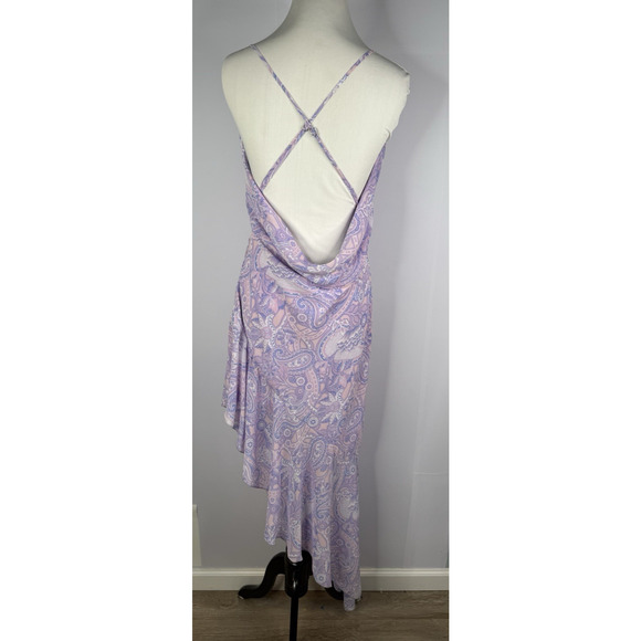 Lovers + Friends Keoni Dress Sz M Asymmetric Hi-Low Backless Dress Purple $238 - Picture 4 of 13